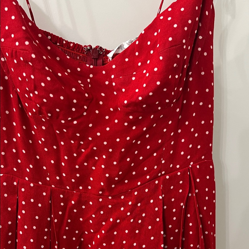 Reformation Red Polka Dot Maxi Dress - Picture 3 of 11